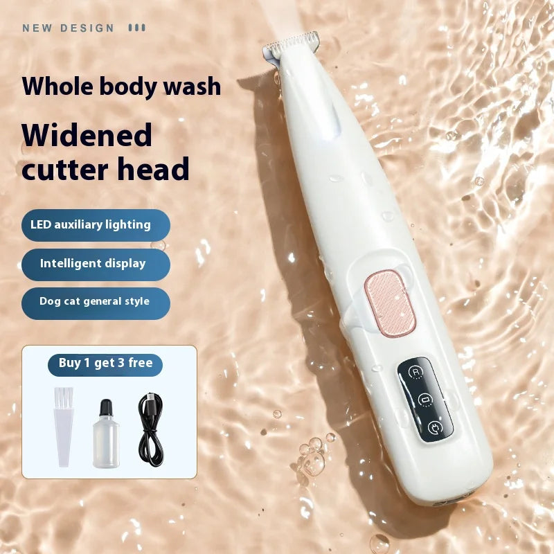 Pet Foot Grooming Shaver - Electric Trimmer for Cat and Dog Paw Care with LED Light
