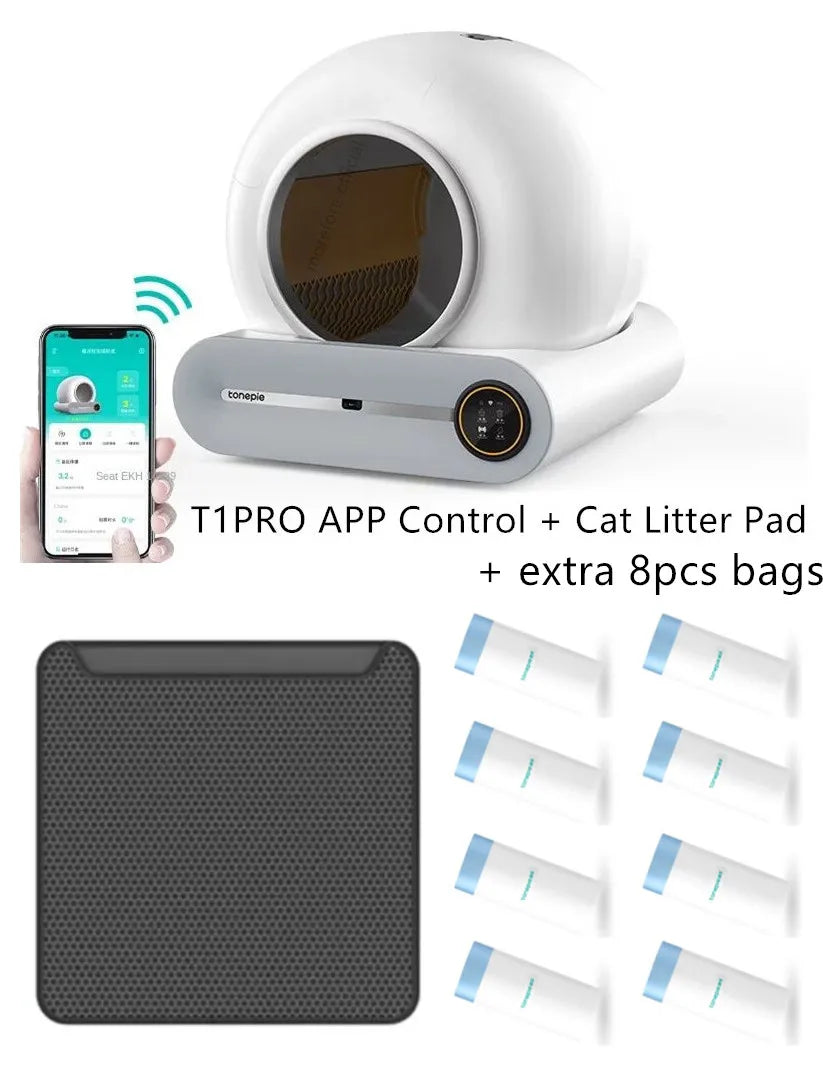 【English Version】 65L Automatic Smart Cat Litter Box Self Cleaning Fully Enclosed Cat Litter Box Pet Toilet Litter Tray