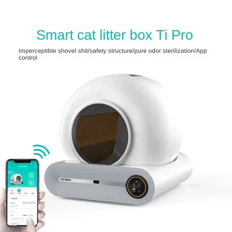 【English Version】 65L Automatic Smart Cat Litter Box Self Cleaning Fully Enclosed Cat Litter Box Pet Toilet Litter Tray