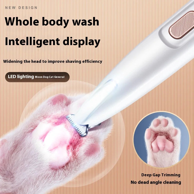 Pet Foot Grooming Shaver - Electric Trimmer for Cat and Dog Paw Care with LED Light