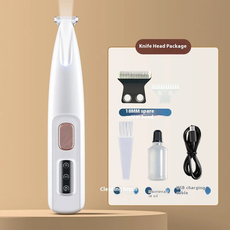 Pet Foot Grooming Shaver - Electric Trimmer for Cat and Dog Paw Care with LED Light