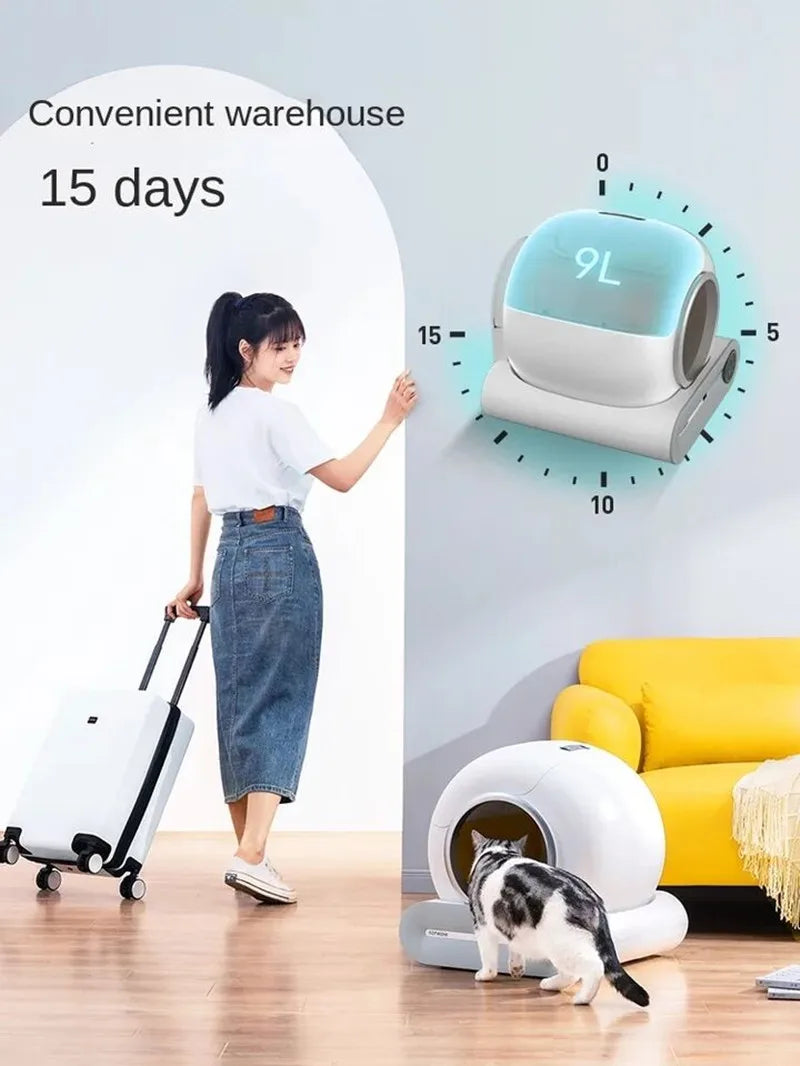 【English Version】 65L Automatic Smart Cat Litter Box Self Cleaning Fully Enclosed Cat Litter Box Pet Toilet Litter Tray